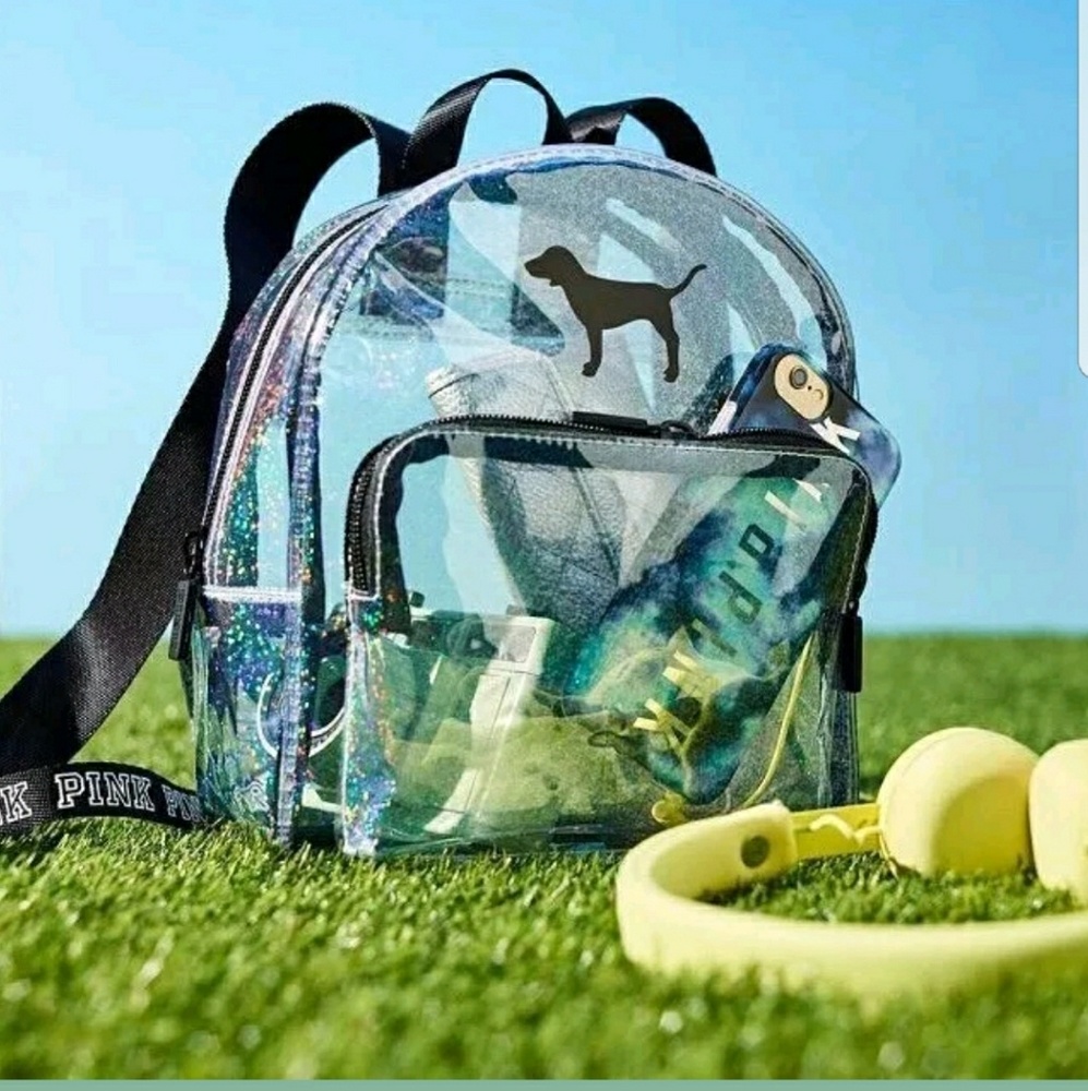 Victoria Secret cleat holographic backpack